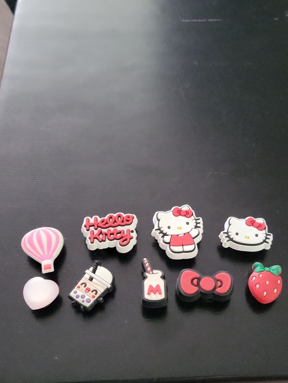 Hello Kitty Pink, Red & White Shoe Charms Set